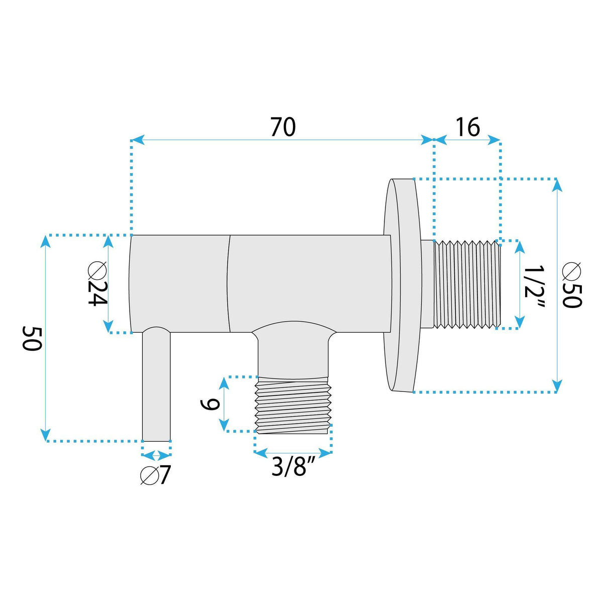 Eckventil 1/2" X 3/8" Titan 8