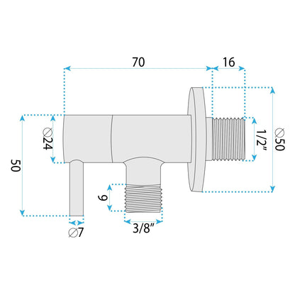 Eckventil 1/2" X 3/8" Titan 8
