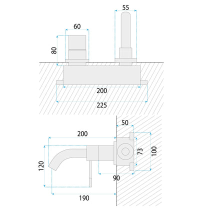 Unterputz Armatur Rea Lungo Diamond Copper + Box  8