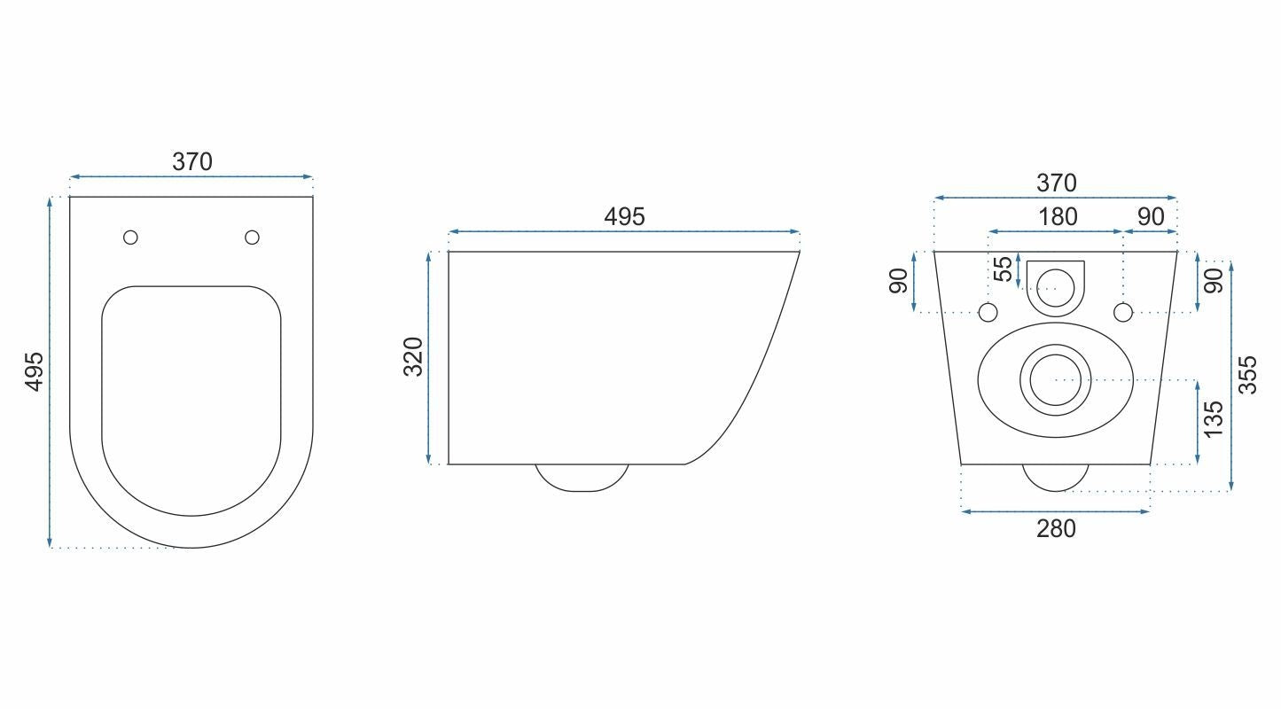 wandhängendes WC REA Carlo Lux Rimless mit Bidetfunktion  10