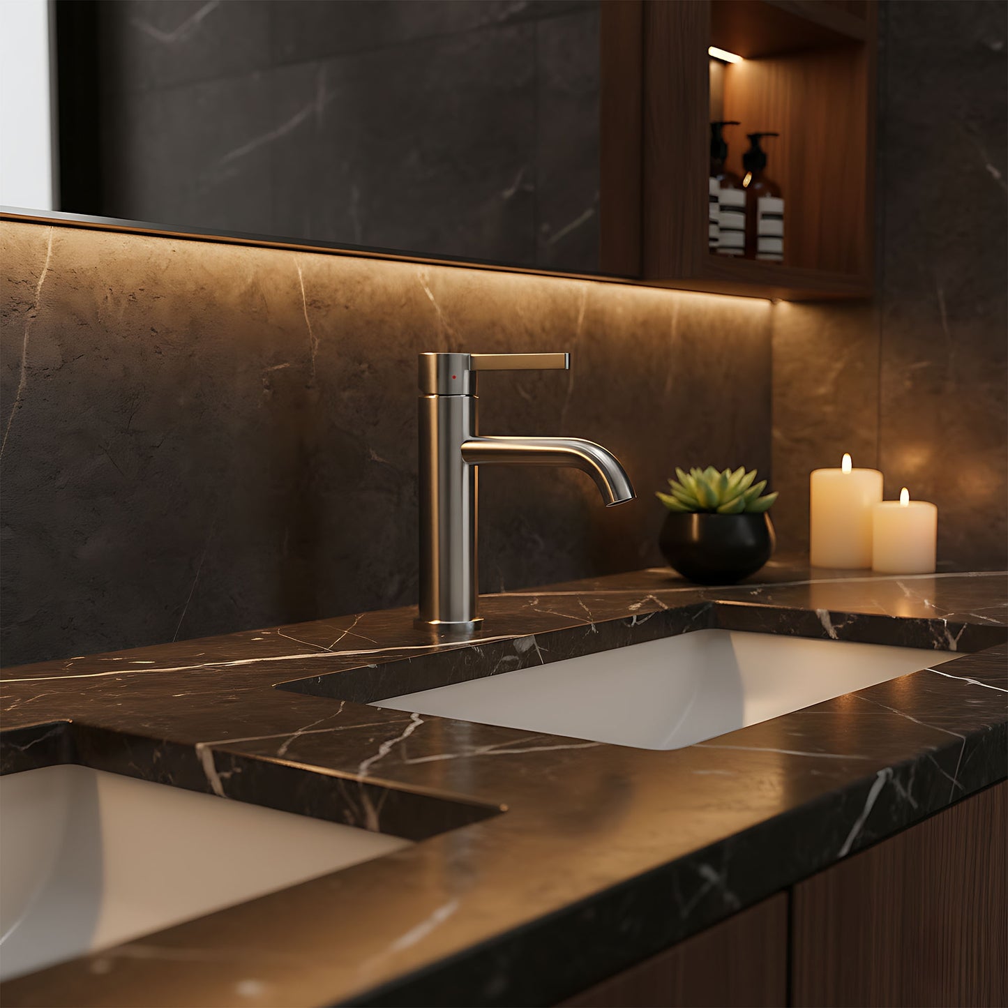 Waschbeckenarmatur Rea Foster Nickel Brush Low  11