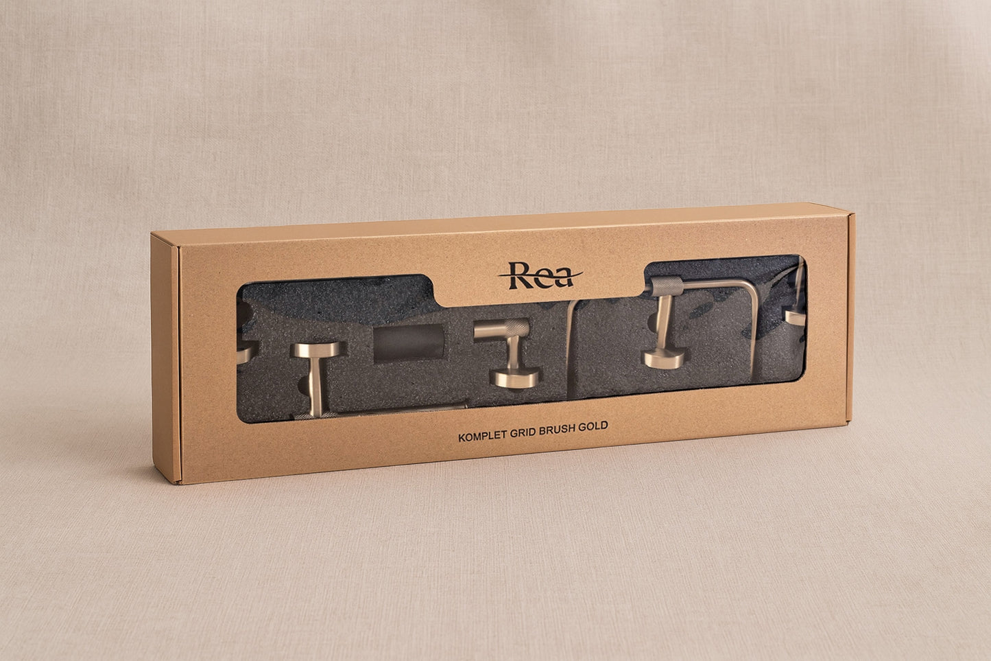 Badezimmer-accessoire-set Grid Brush Gold 4-teilig  9