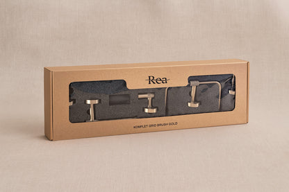 Badezimmer-accessoire-set Grid Brush Gold 4-teilig  9