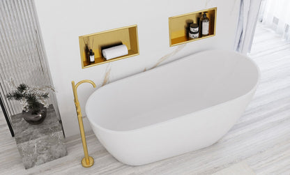bathroom shelf 30x45 gold brush  7