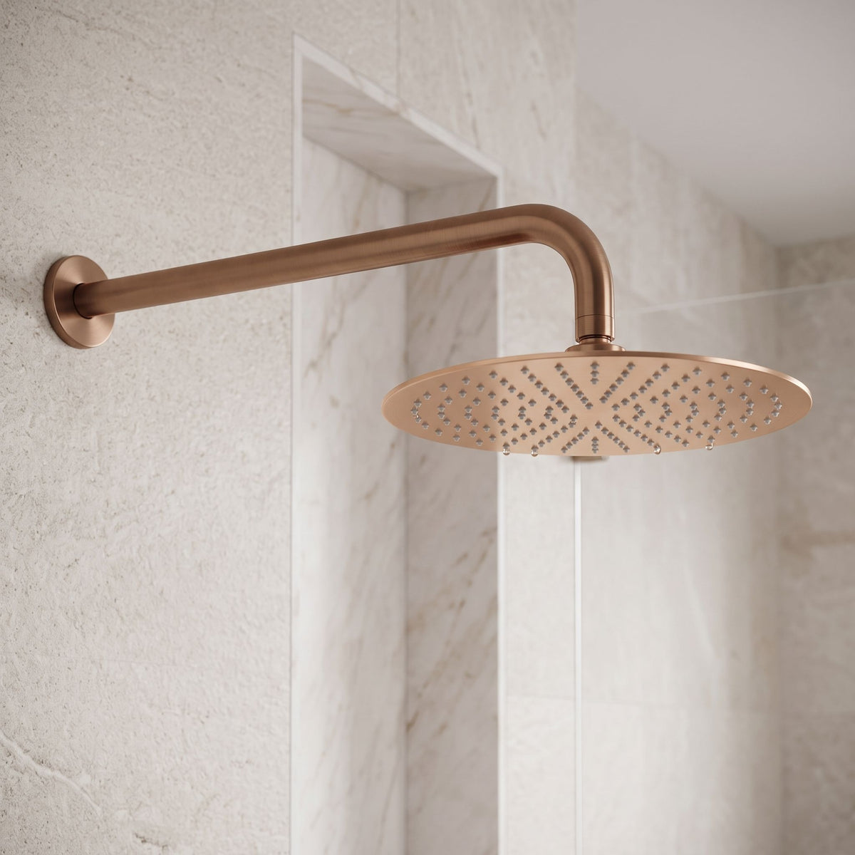 Runder Duscharm REA JS-9021 40cm Brush Copper 2