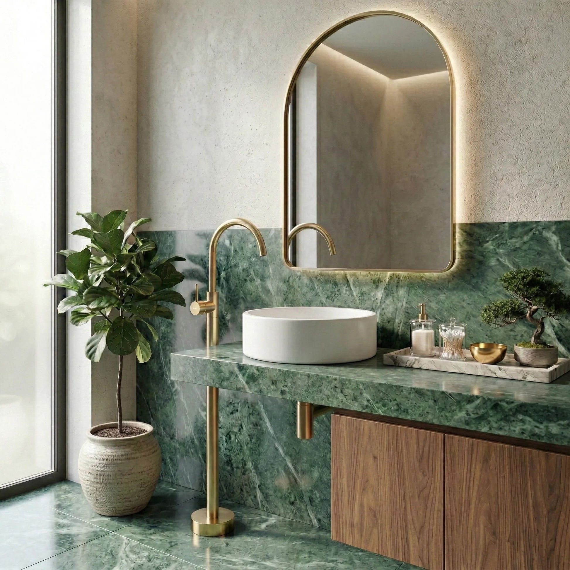 Waschbeckenarmatur freistehend Rea Lungo Gold  7
