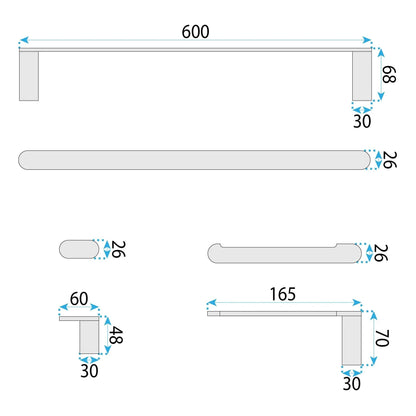 Badezimmer-Accessoire-Set Mati Titan 4-teilig  7