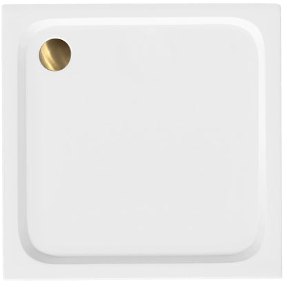 Acryl Duschwanne Rea Belmond White 80x80 Gebürstete Kupfer Abdeckung 7