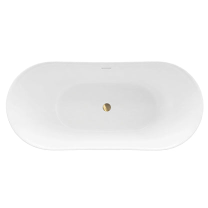 Freistehende Badewanne Rea Ferrano Slim 180 Weiße Stöpselabdeckung 7