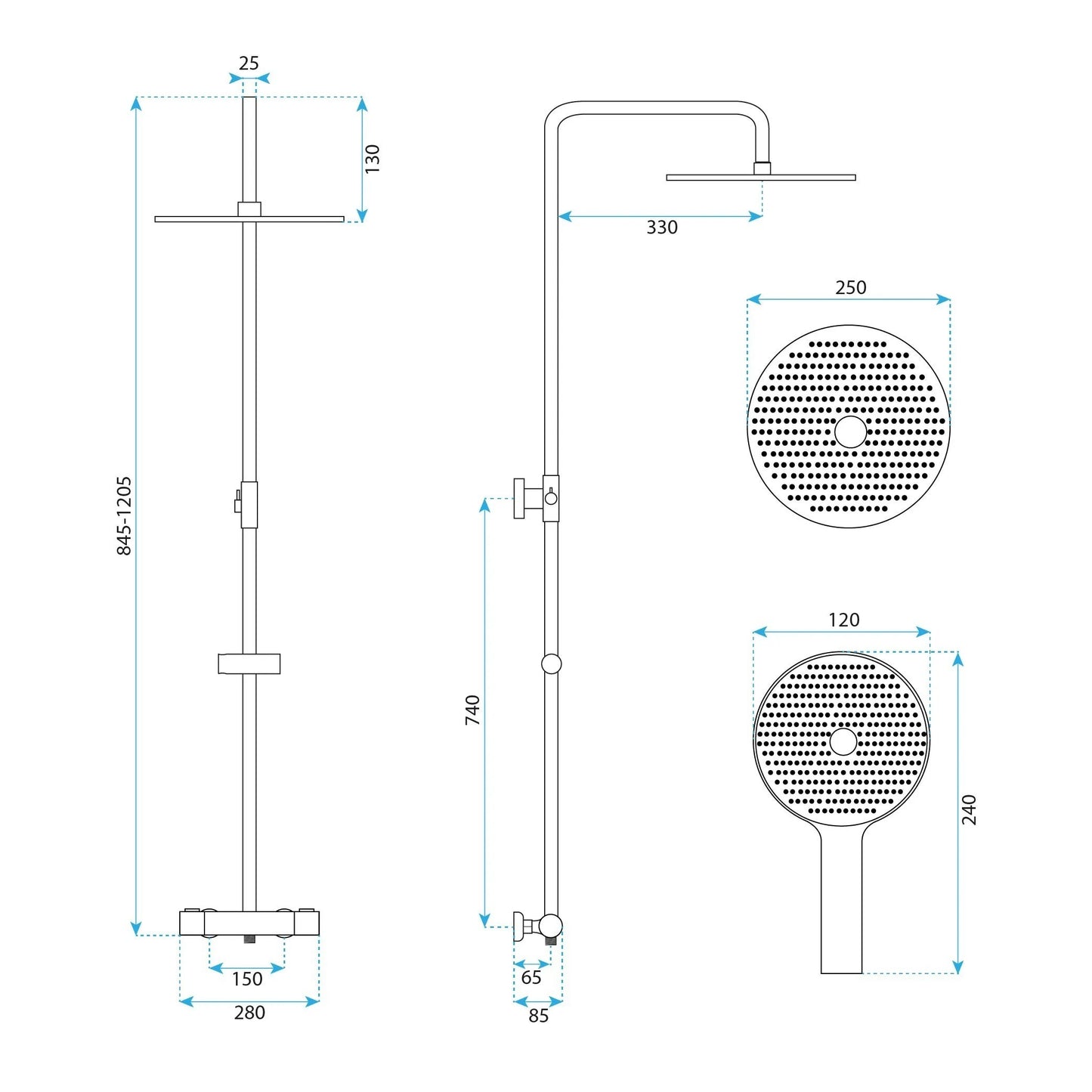 Thermostat Duschset Drop Titan  7