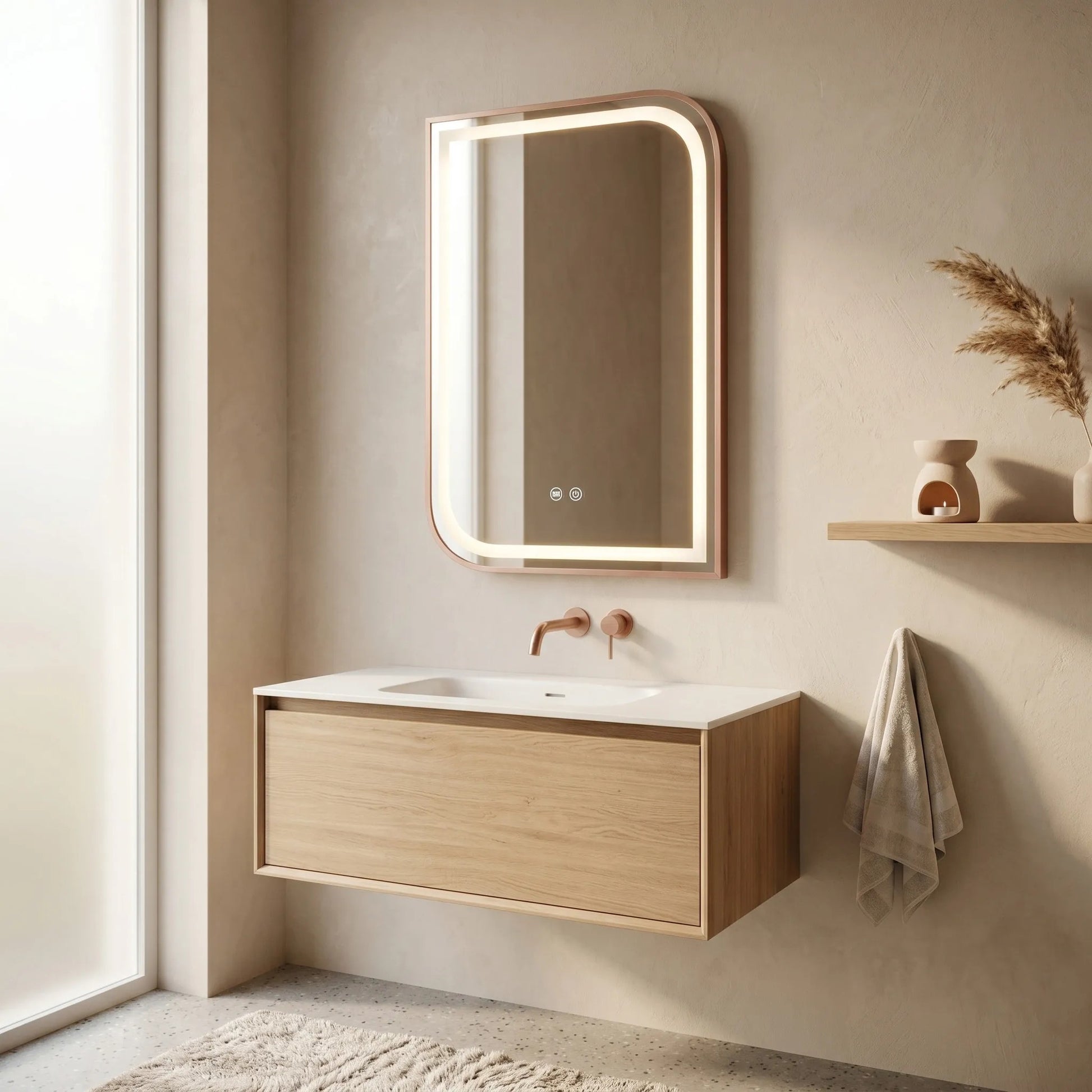 Spiegel LED ZONE 70x50 BRUSH ROSE GOLD  7