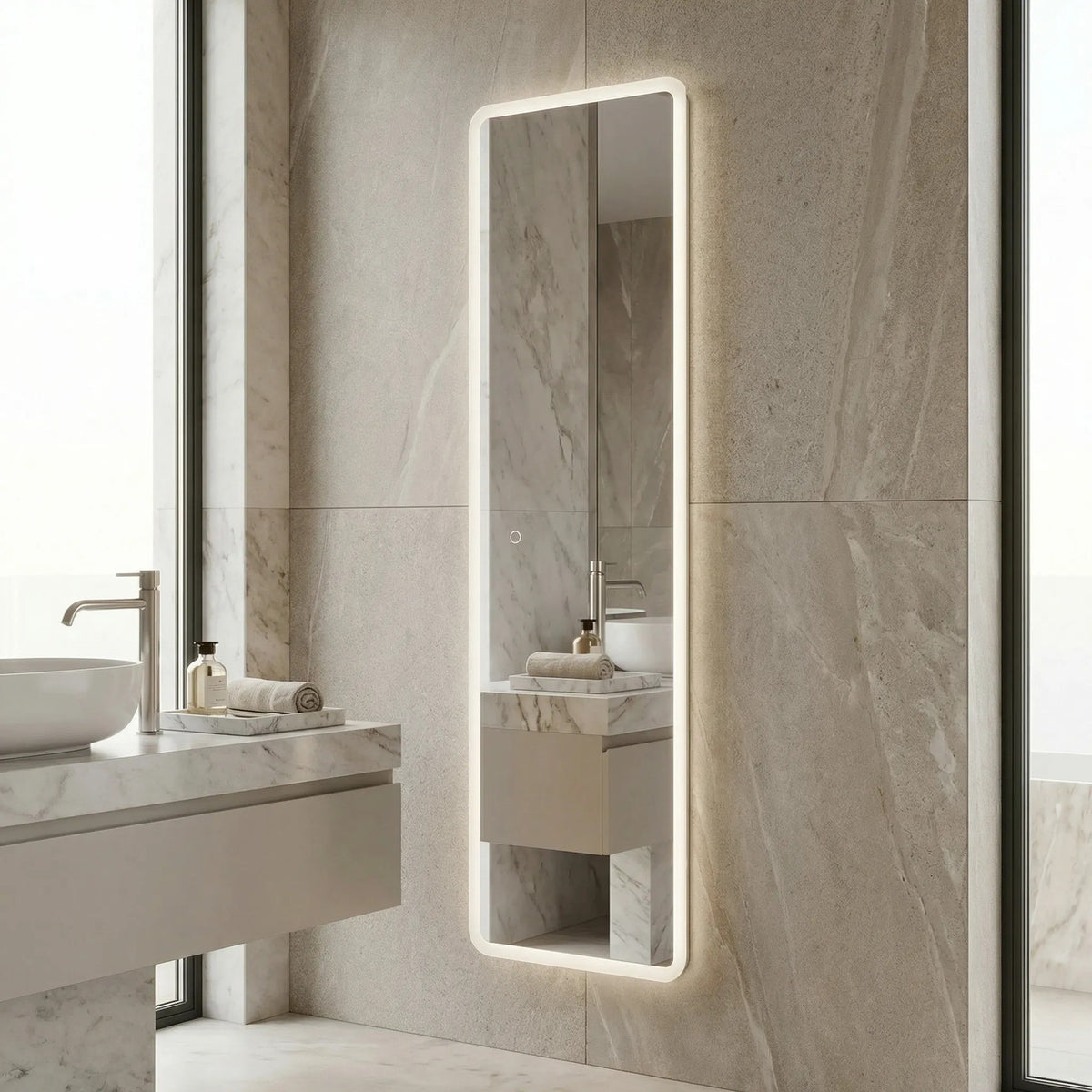 Spiegel LED 150x50cm MOL-SQ  7