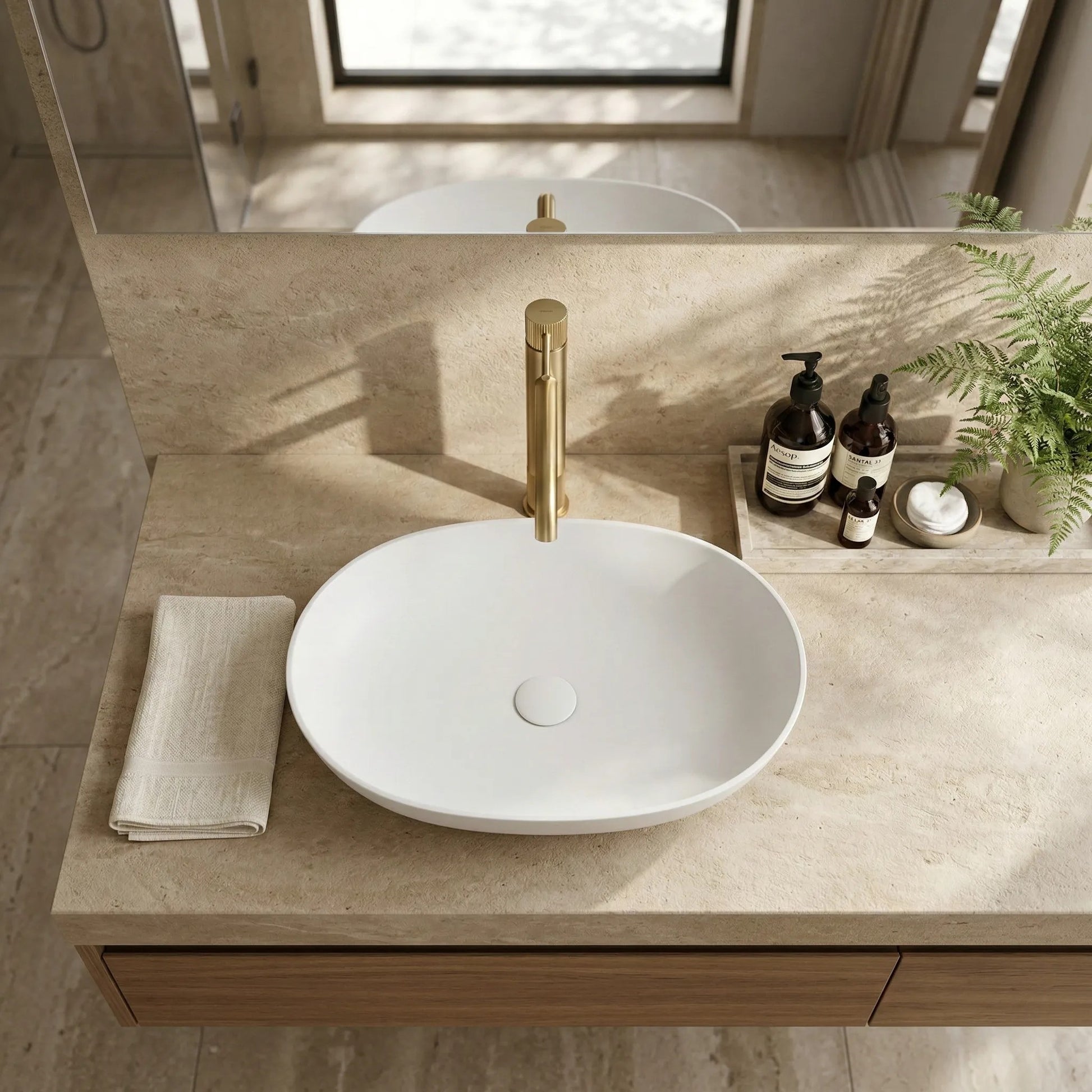 Waschbeckenarmatur Rea Lungo Stripe Brush Gold  7