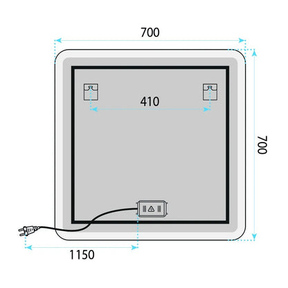 Spiegel LED 70x70cm TOP-2  7