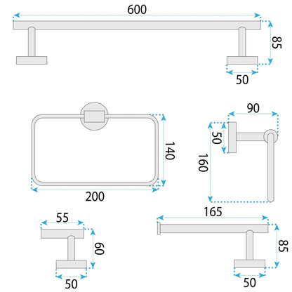 Badezimmer-Accessoire-Set GRID Titan 4-teilig  7