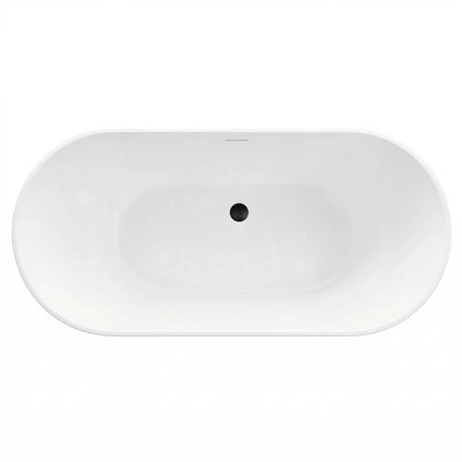 freistehende Badewanne Rea Ferrano 160 Schwarze Stöpselabdeckung 7