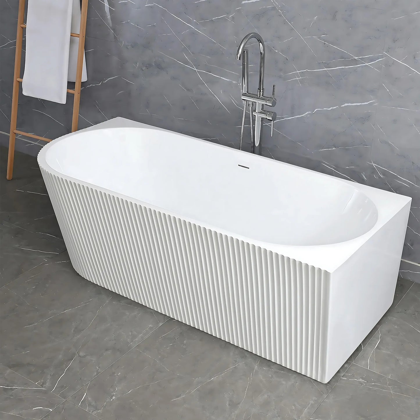Acryl Eckbadewanne WENUS RIGHT 170 Gebürstete Kupfer Stöpselabdeckung 7