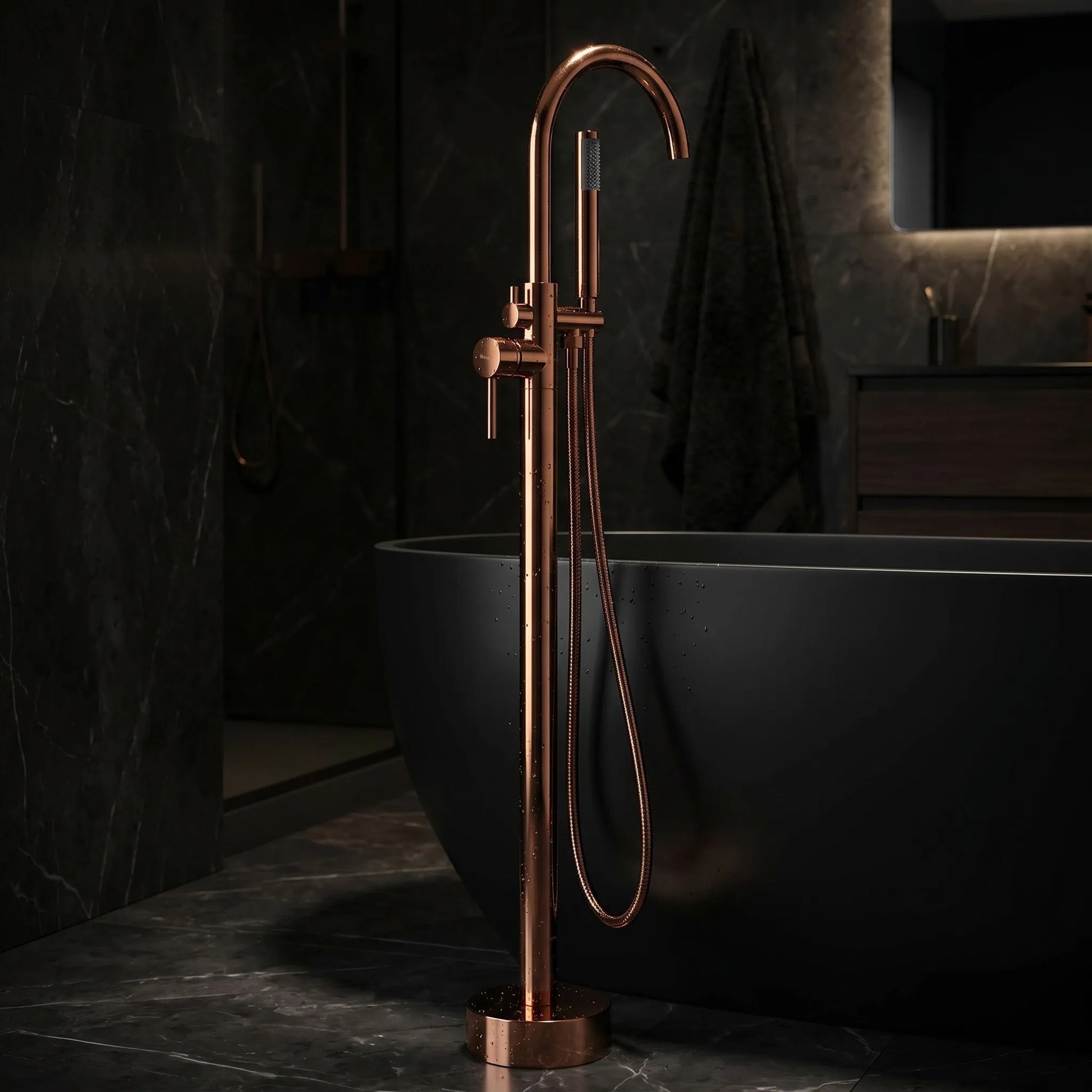 Freistehende Armatur Rea Lungo Copper  7