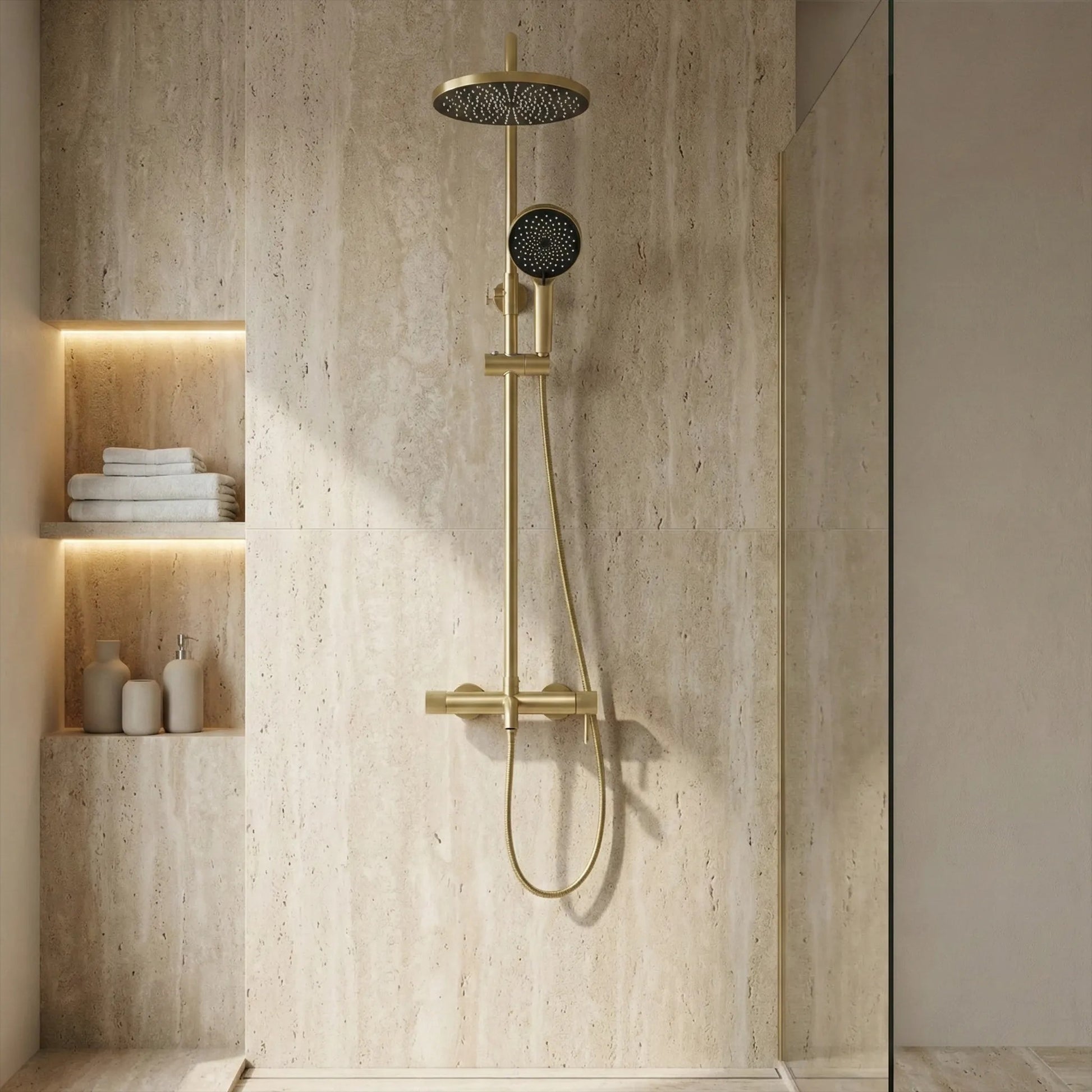 Duschgarnitur Rea Lungo Stripe Brush Gold  7