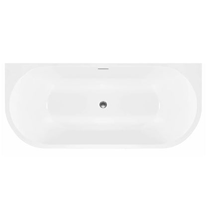 Acryl Wandmontage Badewanne OLIMPIA 150 cm Schwarze Stöpselabdeckung 7