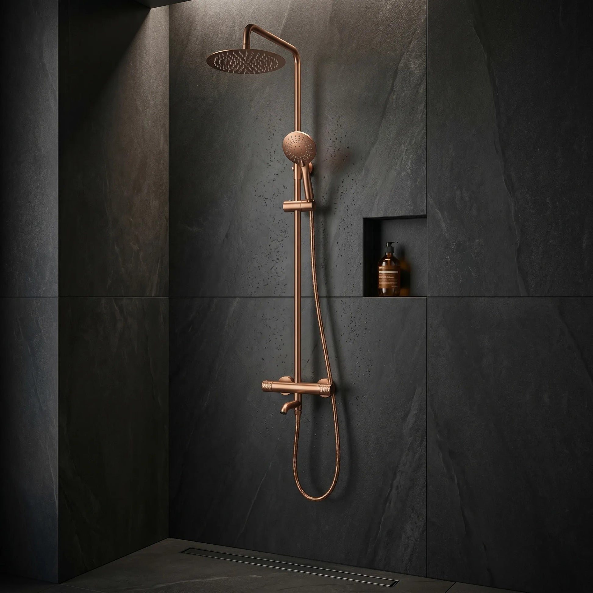 Thermostat Duschset Lungo Diamond Copper Brush  7