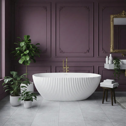 Freistehende Acrylbadewanne Carmen 170 Schwarze Stöpselabdeckung 7