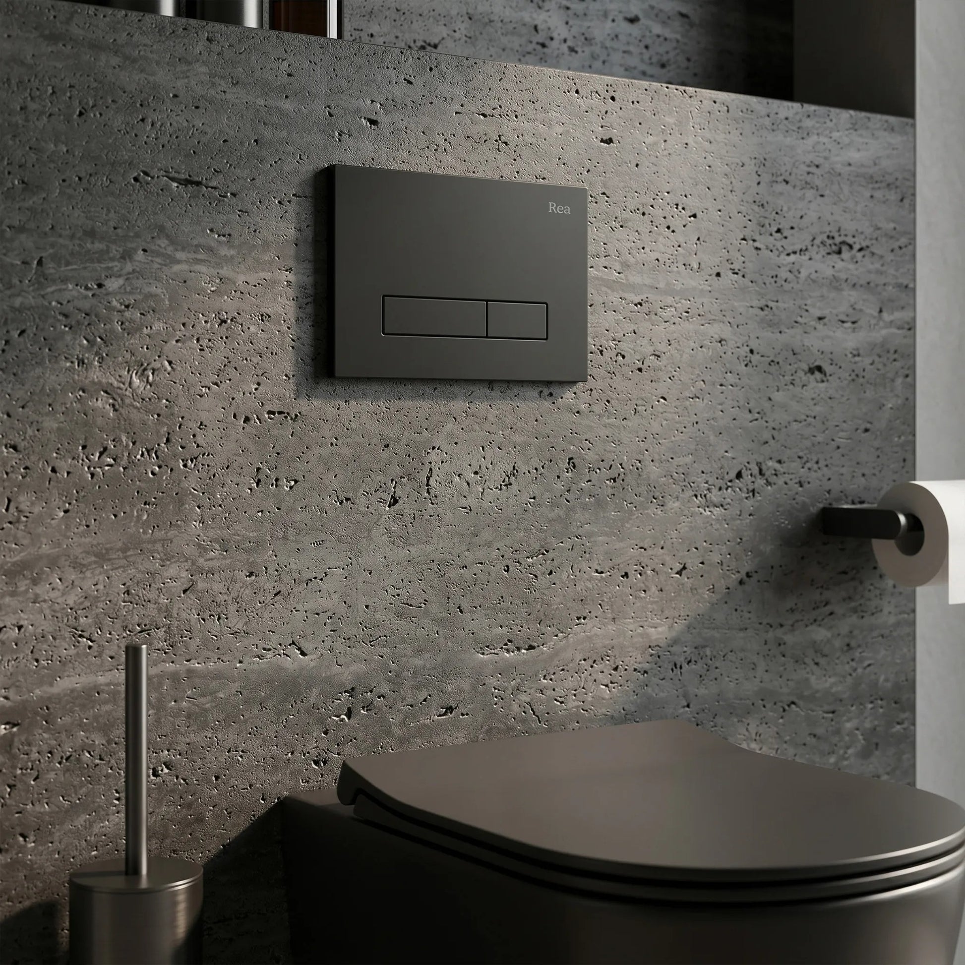 Unterputz-WC-Gestell Set Slim 024N Mit Black HD Drückerplatte 7