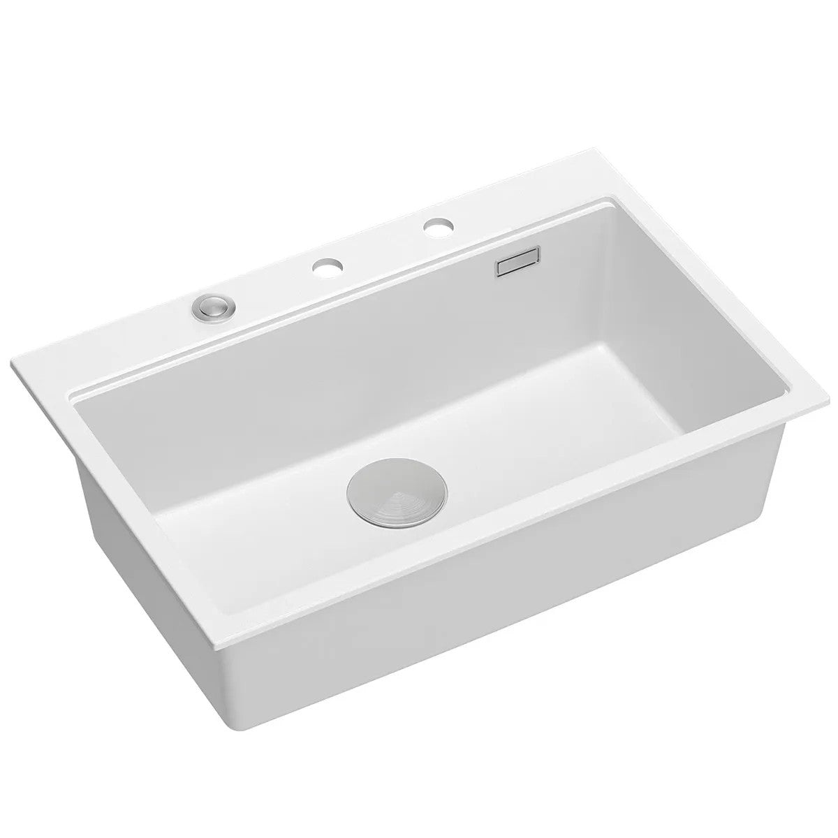 Granitspülbecken MARC 110 WORKSTATION White Stöpsel Gebürsteter Kupfer 7