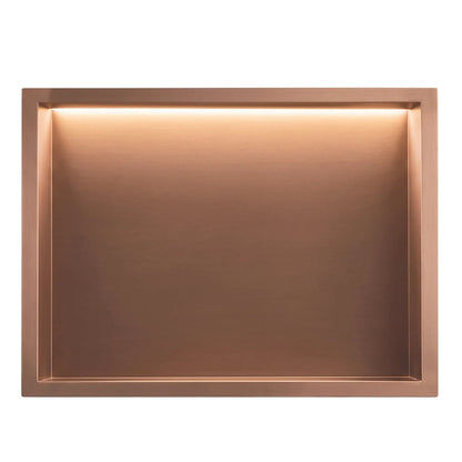 WANDEINBAU-BADEZIMMERREGAL LED 30x45 Brush Copper 7