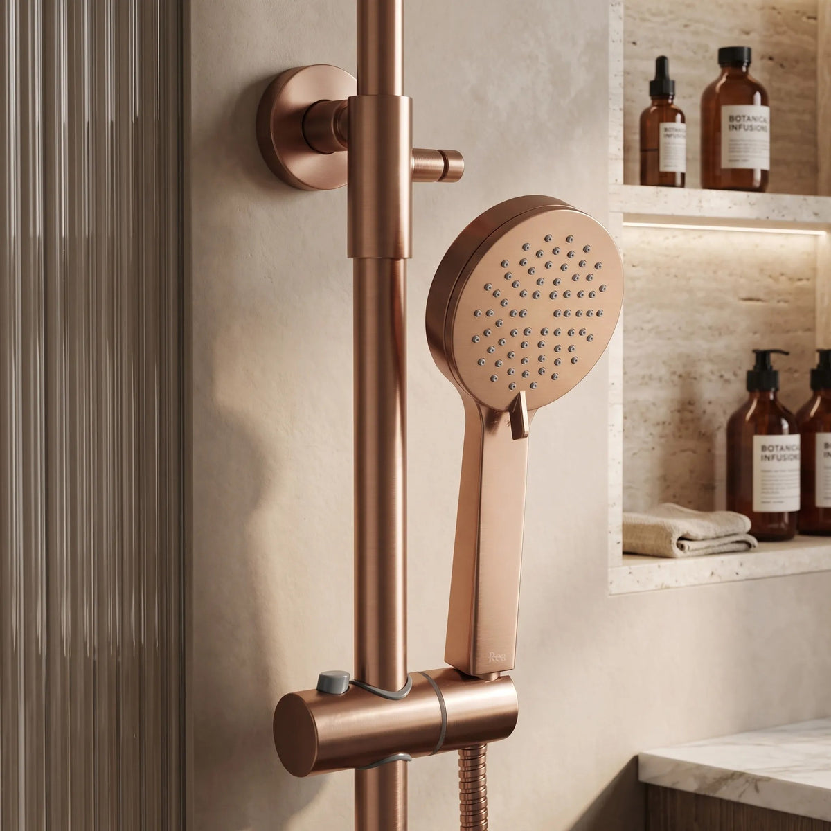 Duschgarnitur Mit Thermostat Rea Parot Light Brush Copper 7