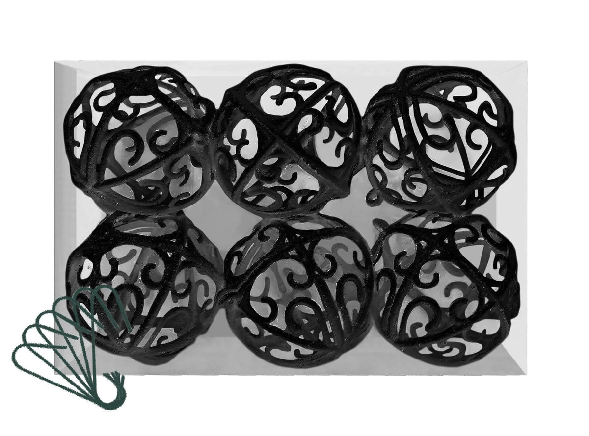 Christbaumkugeln 6 Stück BLACK SET6 KL-21X25 7