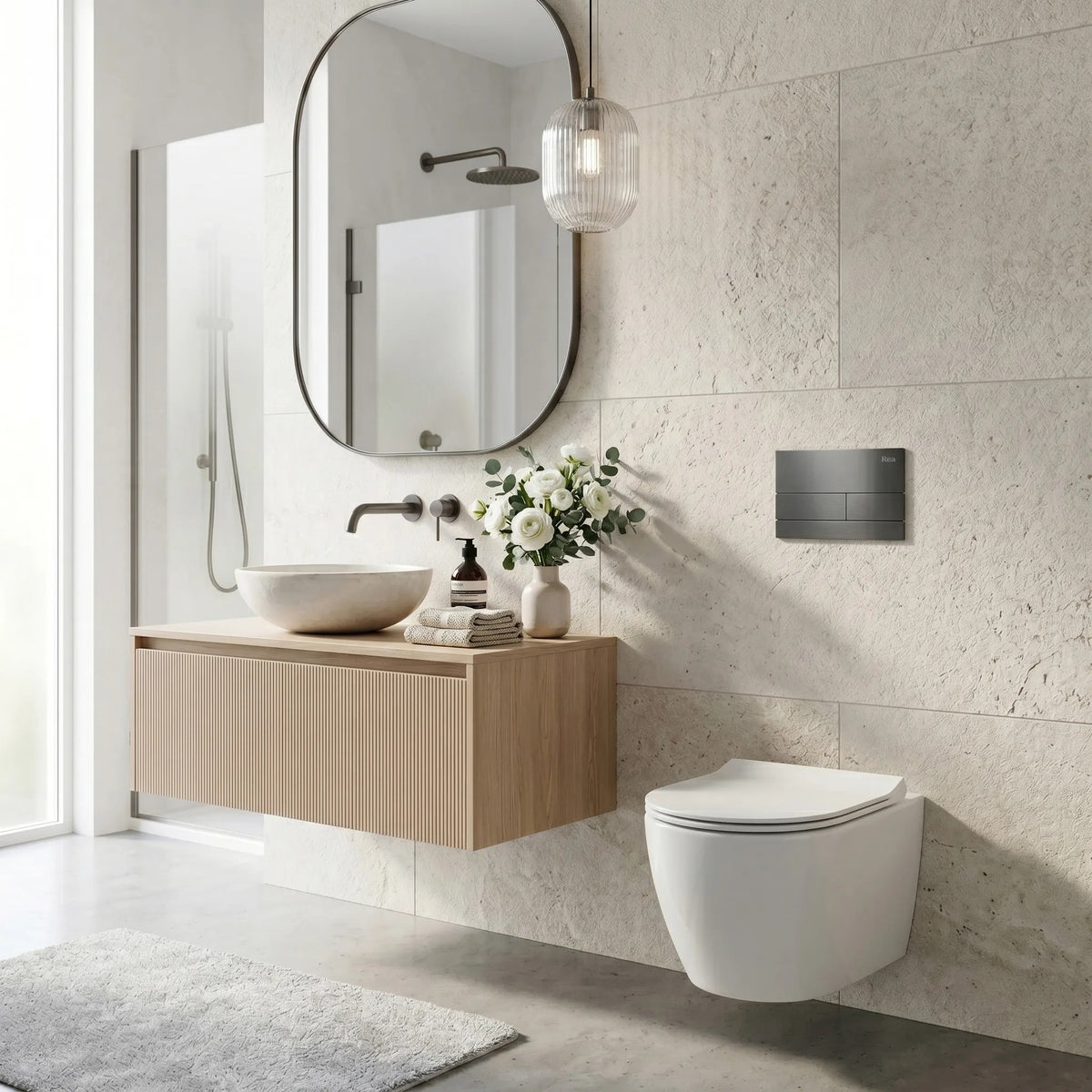 Unterputz-WC-Gestell Set Slim 024N Mit T Titan Drückerplatte 7