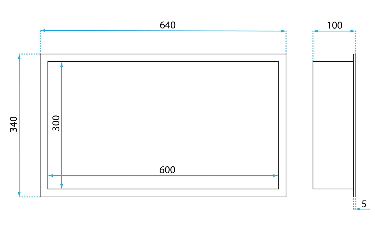 WANDEINBAU-BADEZIMMERREGAL LED 30x60 Black 7