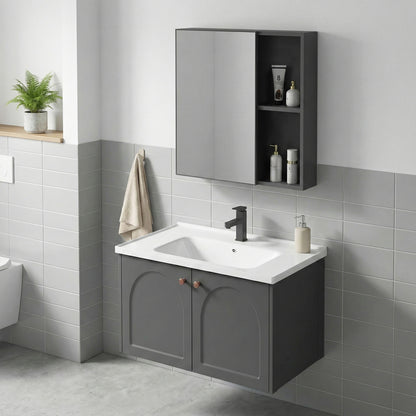 Badezimmermöbel-Set mit Waschbecken Denver 60cm Grey  3