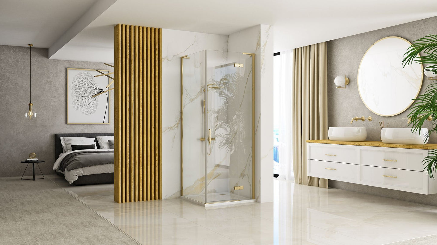 Duschkabine REA Hugo 80x90 Gold Brush  2