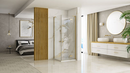 Duschkabine REA Hugo 80x90 Gold Brush  2