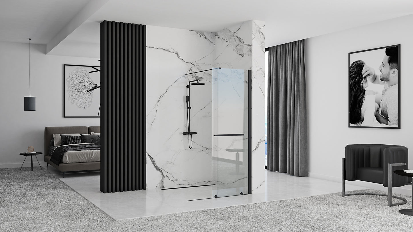 Duschwand Rea Cortis Black 120  5