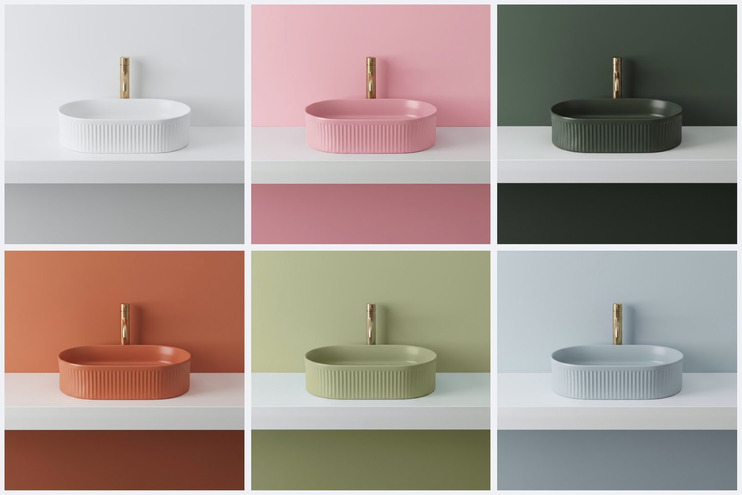 Aufsatzwaschbecken Rea Vanda Bubble Gum Matt  5