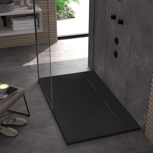 Duschtasse Bazalt long Black 80x100  1