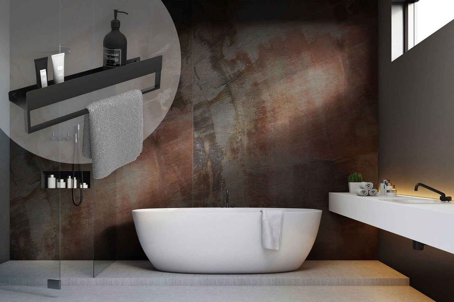 Badezimmerregal Sf01 60cm Black Matt  6