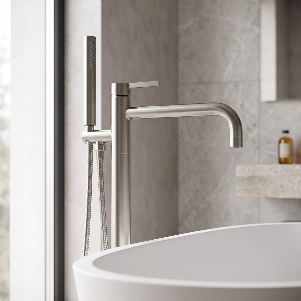 Freistehende Badewannenarmatur Rea Foster Brush Nickel 9