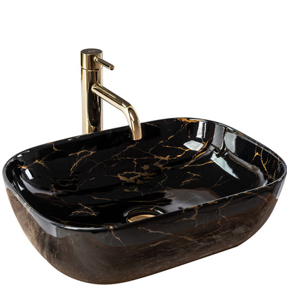 Aufsatzwaschbecken Rea Belinda Black Marble shiny 1