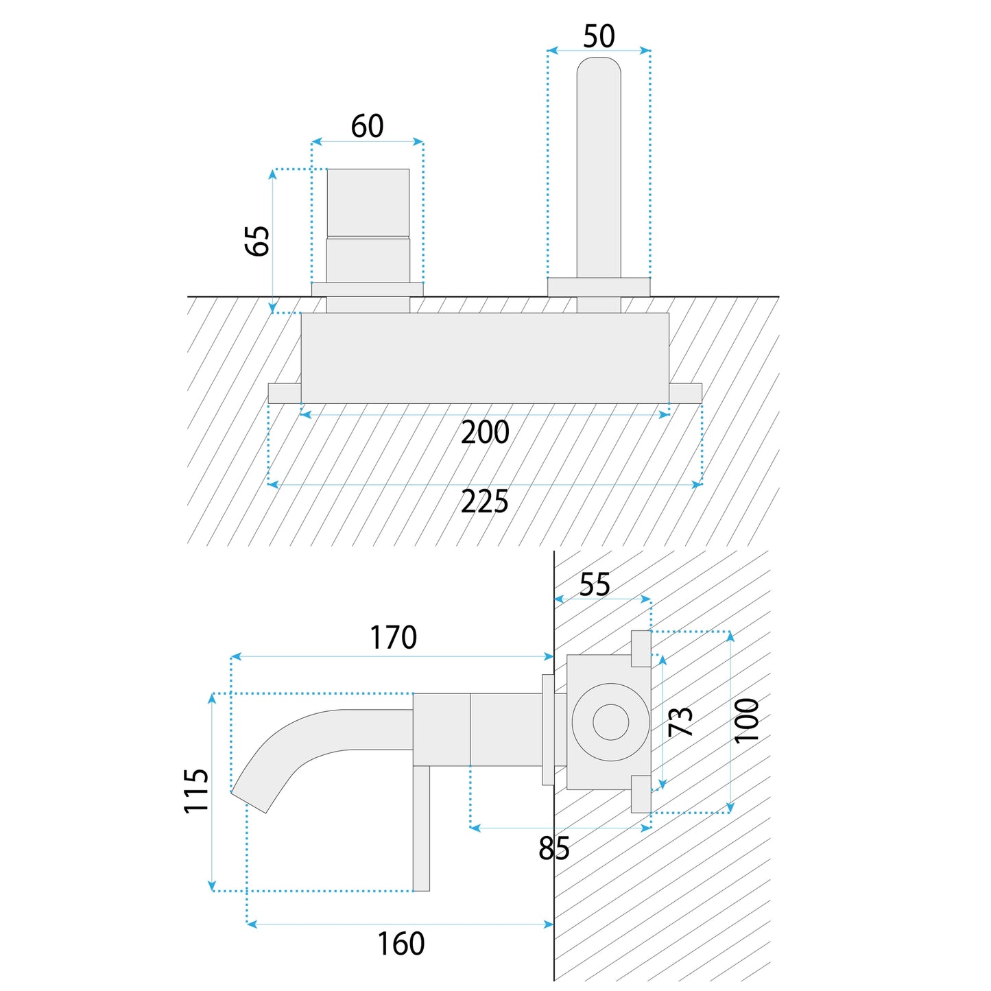 Unterputz Armatur Rea Foster Brush Gold  6