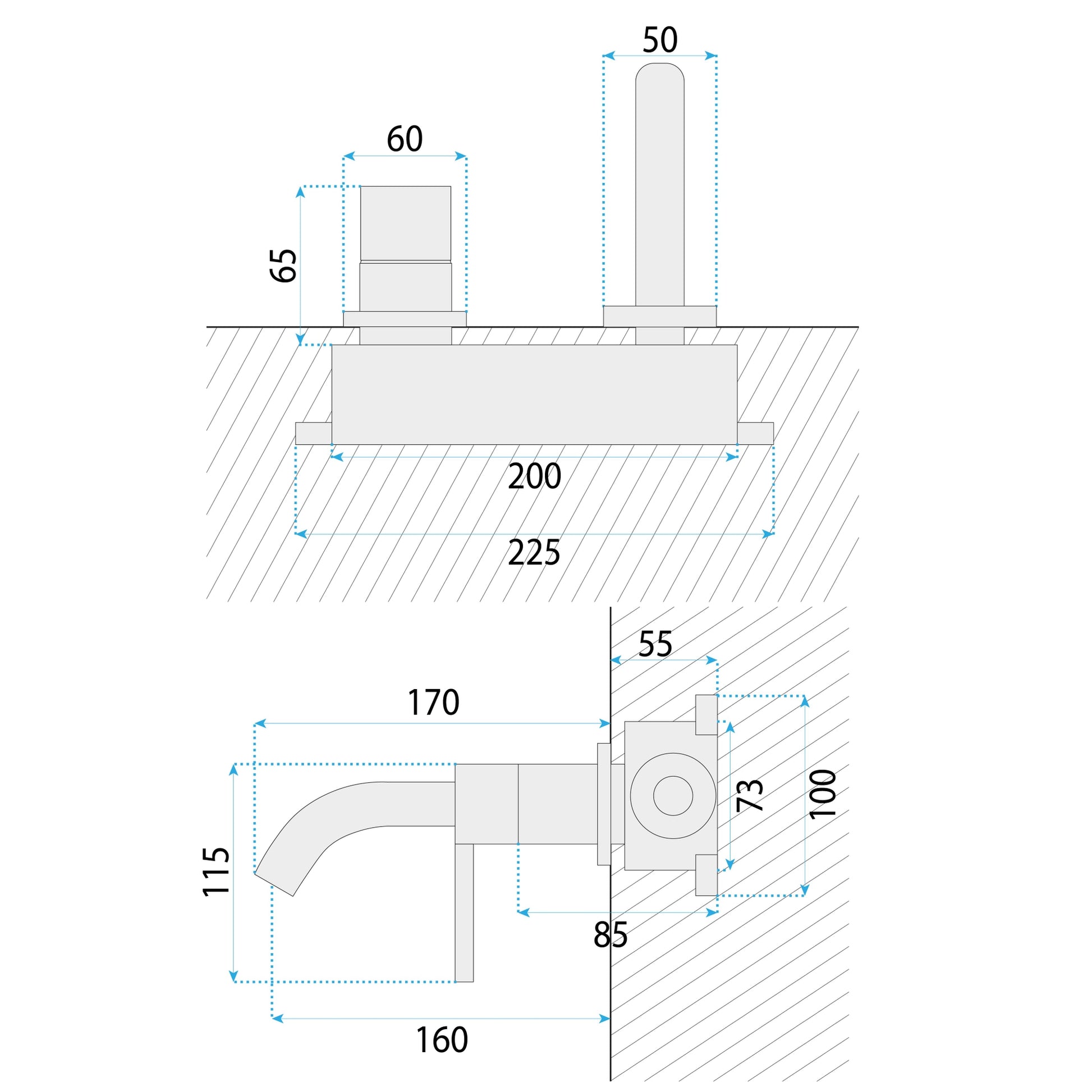 Unterputz Armatur Rea Foster Brush Gold  6