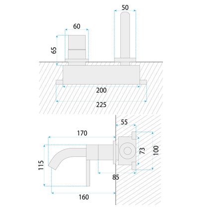 Unterputz Armatur Rea Foster Brush Gold  6