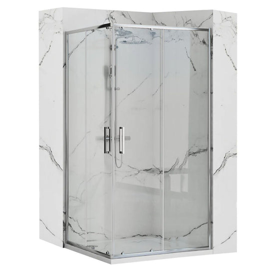 Duschkabine Rea Punto 80 x 100 mit Duschwanne Savoy 1