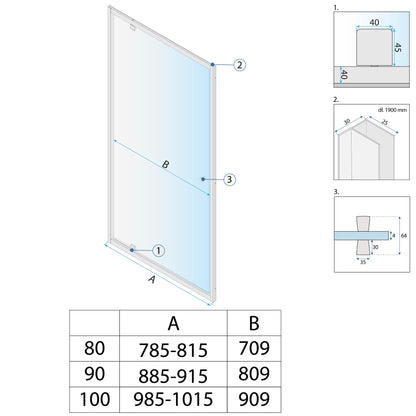 Duschtür Rea Primo Swing 80 Chrome  9