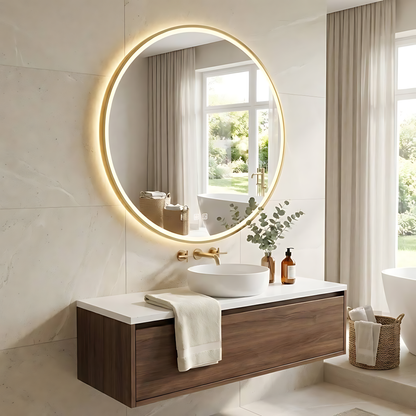 Spiegel LED 100cm MMJ BRUSH GOLD  3