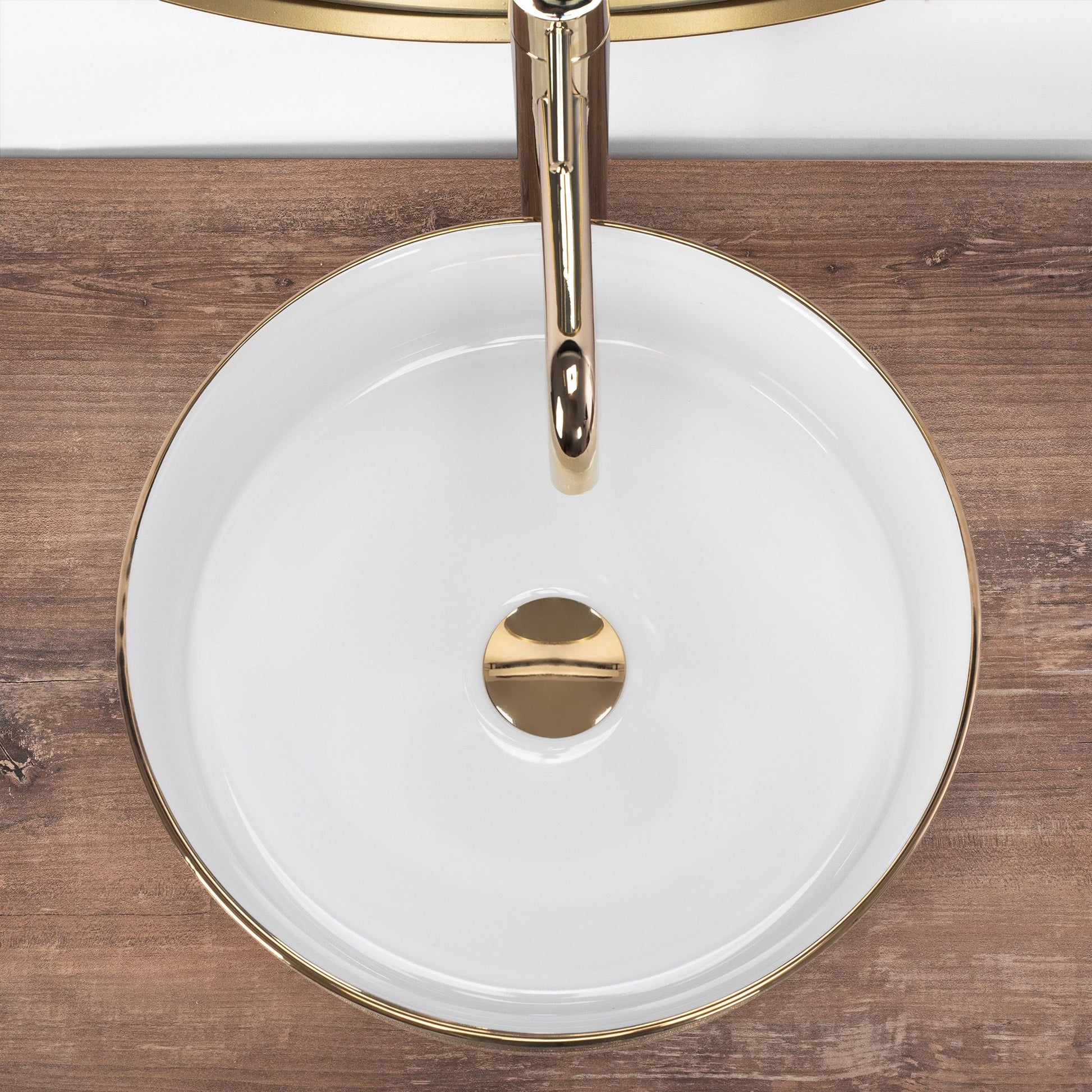 Aufsatzwaschbecken Rea Sami White Brush Gold  4