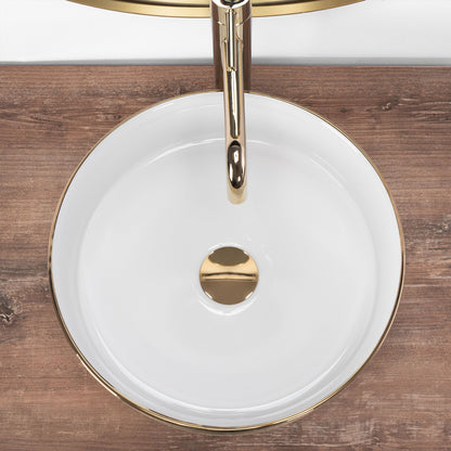 Aufsatzwaschbecken Rea Sami White Brush Gold  4